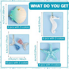 24 Pcs Beach Ornaments Bulk Ocean Themed Resin Starfish Coastal Seashell Mermaid
