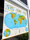 Vtg Nystrom Pull Down World Map   School Classroom Pull Down Map   1 Layer Educ