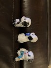 Vintage 1950s Set Of 3 Textured Dogs With Bows  Japan