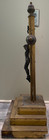     Antique Civil War Era Brass Standing Altar Crucifix Shrine    
