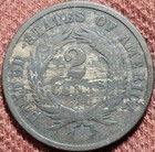 1865 Two Cent Piece 2c Early Us Type Copper Coin