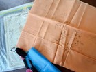 Antique Royal Society Stamped To Embroider Dusters Dust Rag Bag Kit Girl Umbrell