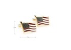 Flag Usa Cufflinks Waving Gold America Wedding Gift Box   Polishing Cloth