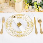 350-piece Gold   White Disposable Dinnerware Set Plates Silverware Napkins Cups