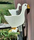 Vintage Wooden Goose With Goslings Book Holder Hand Painted