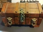 2 Vintage Wood Treasure Chests Trunk Jewely Box Plus Gothic Style Castle