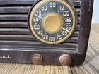 Antique Vintage Admiral Brown Bakelite Am Table Tube Radio 1940   s 1950 s Working