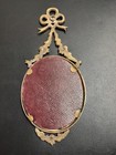 19th Century French Antique Miniature Portrait Bronze Ormolu Ribbon Frame