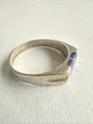 Vintage Sterling Silver Inlaid Blue Stones Baby Or Child Ring Sz 2 925