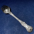 Tiffany English King Sterling Silver 3-tine Pastry Fork 6 1 2  - Mono