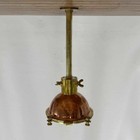 Vintage Copper And Brass Nautical Pendant Light With Downrod