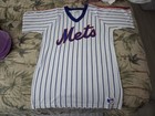 Official Mlb 80 s Style New York Mets Vintage Pinstripe Jersey Shirt Size Large