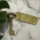 Vintage Castellana Madrid Spain Hotel Room Key Brass Keychain Skeleton Fob