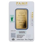 1 Oz Gold Pamp Suisse Lady Fortuna Veriscan   Bar With Assay  9999 Fine