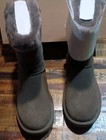 Womens Ugg Short Bailey Mixed Bow Dark Toffee Suede Sheepskin Boots Sz 9 New Box