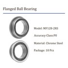 10pcs Flanged Ball Bearing 8mm Id X 12mm Od X 3 5mm Thickness Wheelbarrows