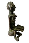 Superb Benin Bronze Of A Seated Female Nigeria African 5 75  H