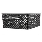 Decorative Plastic Storage Basket Medium Black 14x11 5x5 3 Inches Organizer Bin