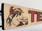 Vintage 50s Texas The Lone Star State Felt Pennant Bucking Bronco Cowboy 