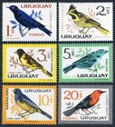 Uruguay C247-c251 c258-c263 hinged  Mi 942-952  Birds 1962-63  Cardinal tanager 