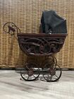 Vintage Wicker Baby Doll Carriage Buggy Antique Stroller Home Decor Planter