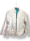 Vtg Chinese Reversable Silk Blue white  Mandarin Collar Jacket Peonies   Dragons