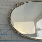 Vtg Silver Perfume Vanity Framed Oval Mirror Tray Boudoir 13x9 Twisted Cable   X