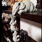 3pcs Elephant Figurines Set Resin Crafts Cute Elephant Holding Baby Home Decor 
