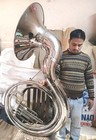 Sousaphone Big 25 bell Size Of Pure Brass In Chrome Polish free Cases  Free Ship
