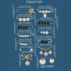 Women Fashion Brooch 13pc Set Clothing Brooch Pearl Lapel Safety Pin Badge Clip