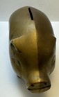 Vintage Brass Pig Piggy Bank  Made In Korea Heavy Patina 6    X 3 75   