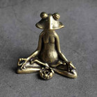Vintage Brass Zen Buddhist Frog Statue Incense Burner Decor