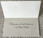 Unused Christmas Candle Poinsettia Snowflake Vintage Greeting Card 1950s 1960s