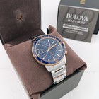 Bulova Men s 98b301 Marine Star C Blue Gold Chronograph Quartz New Watch 45mm