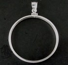 Coin Bezel 1 Oz American Silver Eagle 40 6mm Sterling Silver Bezel Soldered Bail