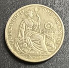  2  1925 Silver Republic Of Peru Un Sol Seated Liberty Coin Lima Mint Rare 