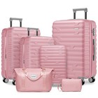 6 Piece Luggage Set Hardshell Carry On Suitcase With Duffel Bag Spinner   Tsa
