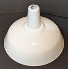 2 Vintage 18  White Porcelain Enamel Industrial Barn Pendant Light Shades 003