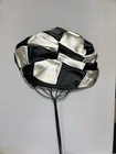 Rare 1960 s Christian Dior Chapeaux Vtg Black White Woven Straw Pillbox High Hat