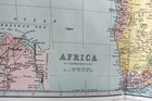1876 Antique Original 17  Africa Continent Map Soudan Kongo Cape Colony 