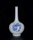 Old Blue And White Chinese Porcelain Vase Kangxi Marked St412