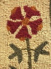 Antique Hooked Rug Primitive Flower Pattern American Folk Art 22 5  X 9 