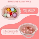 Crochet Bag Organizer For Yarn Storage  Velvet Knitting Tote With Pink 