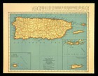 Vintage Puerto Rico Map San Juan Ponce Aquadilla 1940s Original Atlas Map