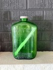 Vtg Green Glass Refrigerator Water Bottle W wishing Well Embossing   Lid