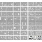 Letter Stencils For Painting On Wood - 46 Pack Large Alphabet Luxury Stencils