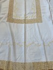 Antique Linens- Unusual Large Banquet Tablecloth W napkins