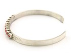 Navajo Cuff Bracelet Sterling Silver Authentic Snake Eye Coral Handmade Vintgage