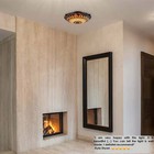 Kira Home Mateo 16  2-light Tiffany Glass Flush Mount Ceiling Light  Black Finis