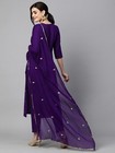 Women s Cotton Blend Embroidered Straight Kurta With Pant   Dupatta